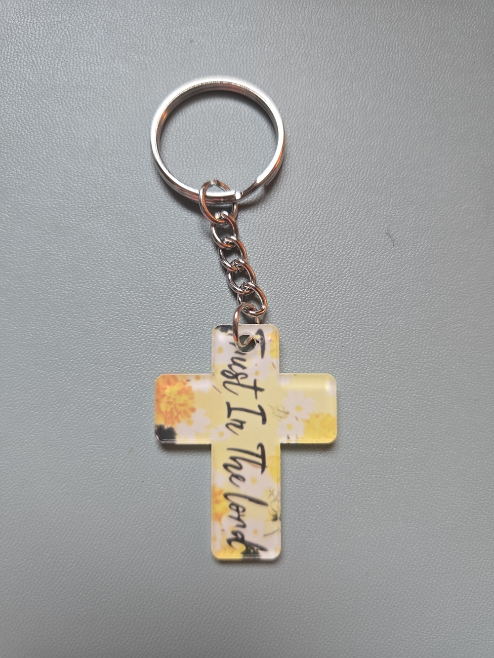 "Trust In The Lord" Faith Cross Keychain